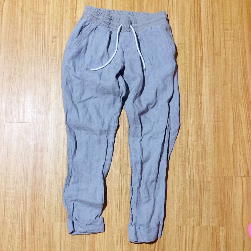 Gray Athleta Linen Joggers - Size Zero